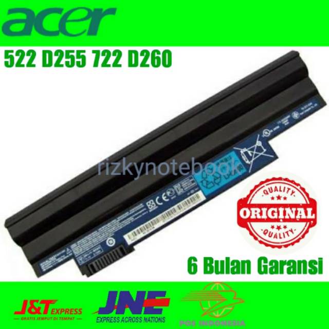 Original Baterai Laptop Acer Aspire One D255 D257 722 D260 D270 AO722 AO722 522