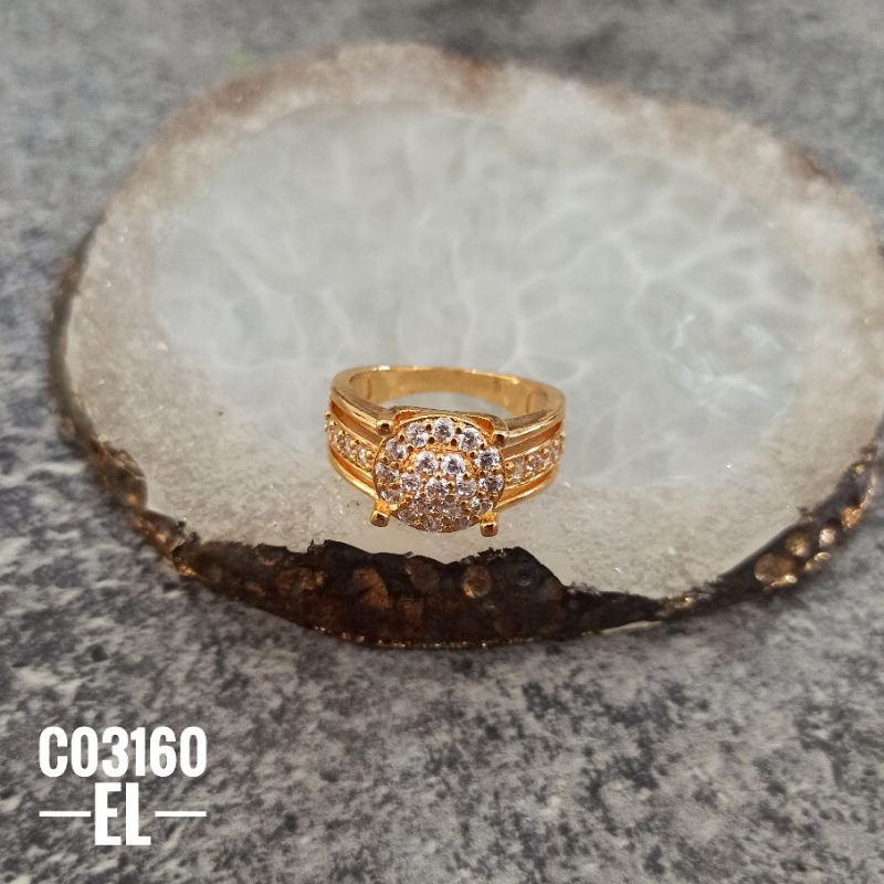 Cincin Fashion Rhodium Mewah Gold C03160