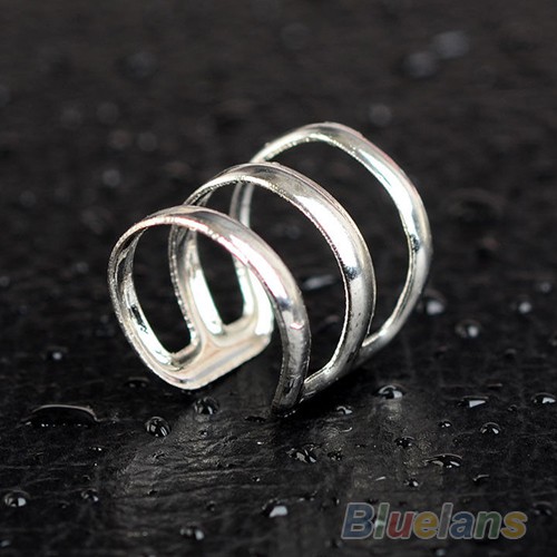 1 Pc Cincin Klip Telinga Model 3 Ring Adjustable Untuk Wanita