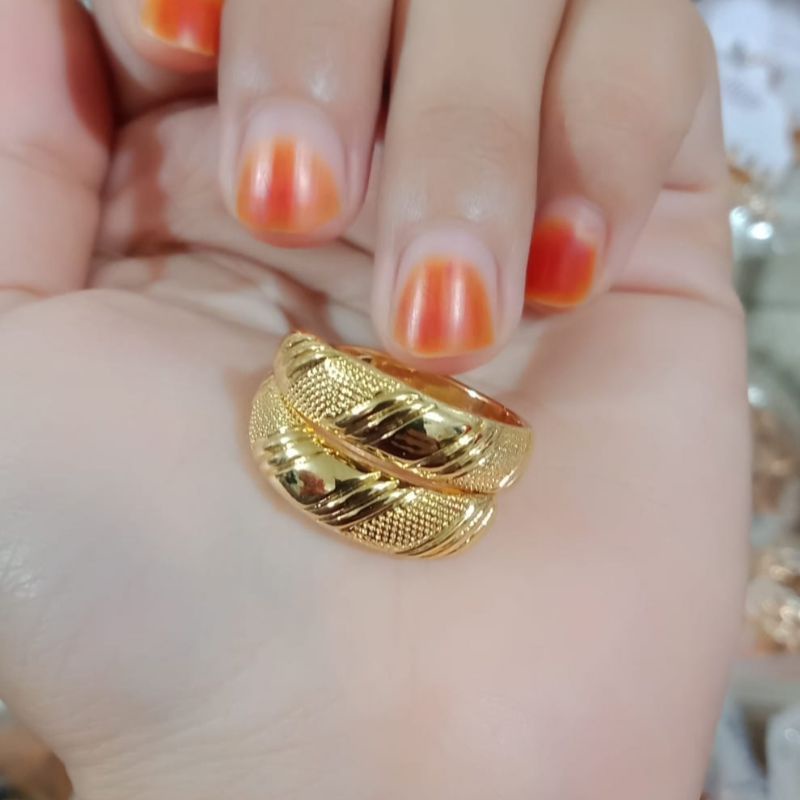 Cincin wanita dewasa lapis emas xuping model ular