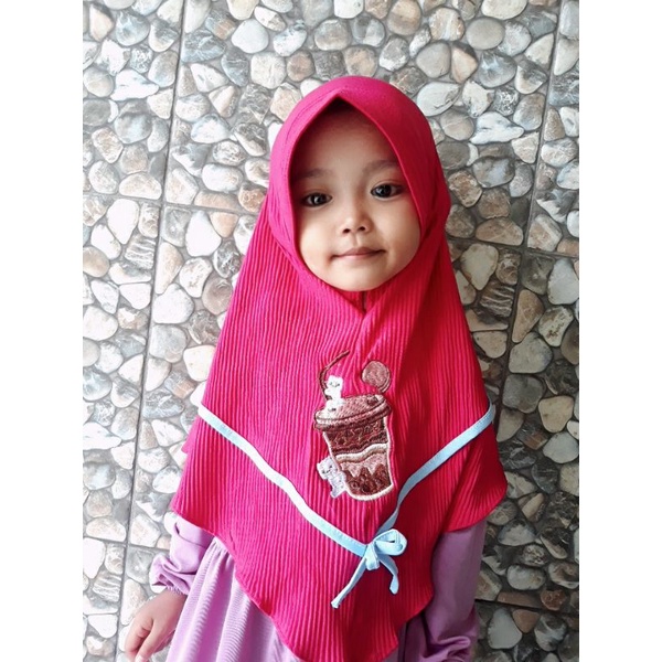 JILBAB ANAK BOBA/JILBAB ANAK LUCU/JILBAB ANAK PLISKET JERSEY ORI DE.AL HIJAB