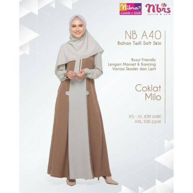 Gamis Nibra's NB A40 Coklat Milo