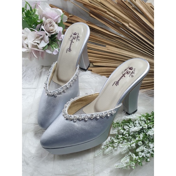 Sepatu brisia silver tinggi 10cm tahu