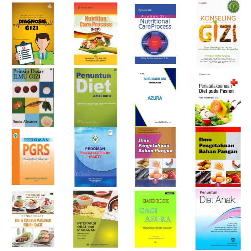 BUKU KESEHATAN - DIAGNOSIS GIZI, NCP, NUTRITION CARE PROCESS, BUKU SAKU GIZI NUTRITION CARE PROCESS, PENUNTUN DIET, PENATALAKSANAAN DIET ANAK PADA PASIEN, KAMUS GIZI, NCPT, IDNT, PGAT, PGRS [ORIGINAL]