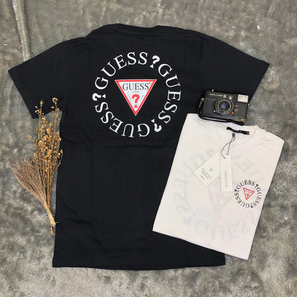 KAOS GUESS JEANS USA LOGO ROUND BACK PRINTED TEES BASIC