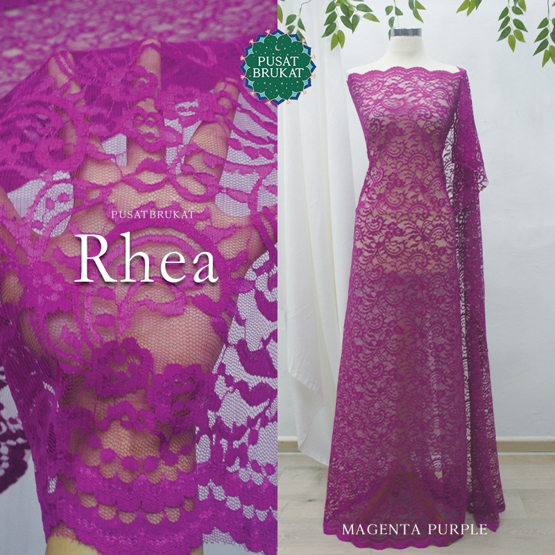 KAIN BROKAT / BAHAN KEBAYA BRUKAT BRIGHT - RHEA PBY 7159/12 BRT LEBAR 150CM-  [harga per 0.5m]