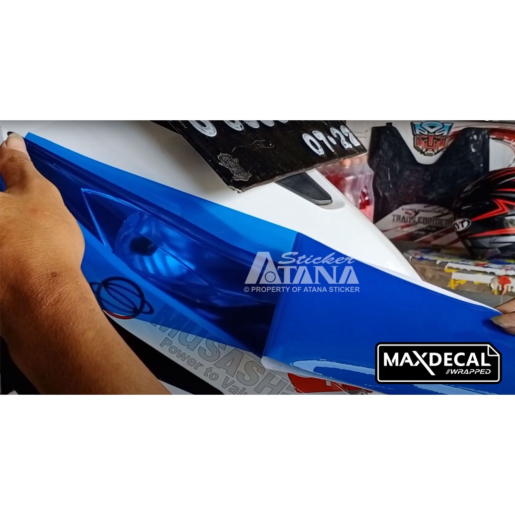 Skotlet Biru Transparan Maxdecal Scotlet Blue Transparent Stiker Tembus Pandang Bening Sticker Hybrid Scolite Smoke Scotlight Anti Gores Transparant Decal Vinyl Wrap Body Dekorasi Aksesoris Lampu Headlamp Motor Mobil Hp Laptop Neon Box Beat Vario Supra