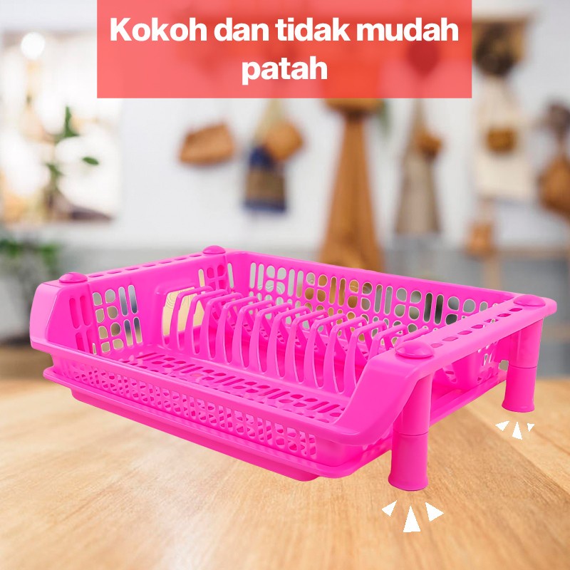 Rak Piring Minimalis Shinpo - Rak Piring Plastik shinpo - Rak Dapur - Rak Piring dengan Tirisan Air