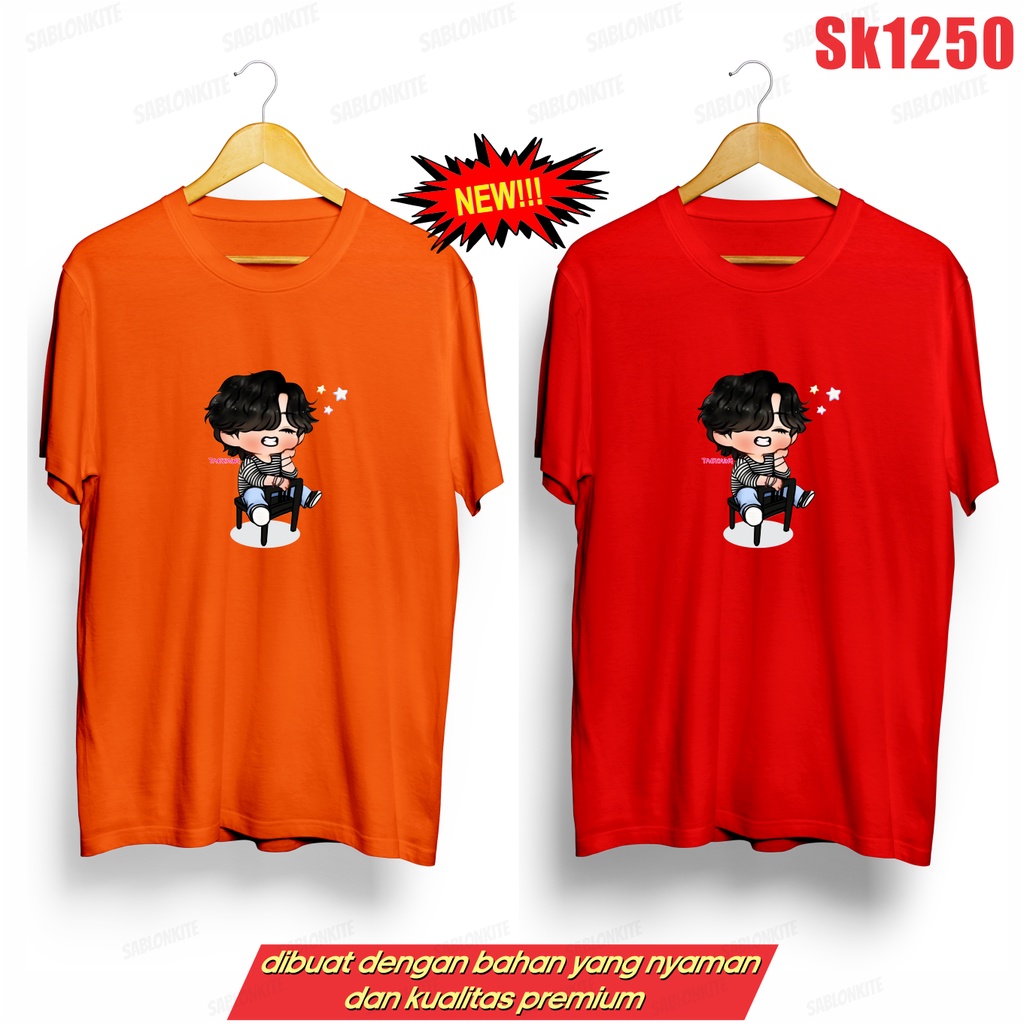 MURAH!!! KAOS KPOP TAEHYUNG V CARTOON SK1250 UNISEX ADA KAOS ANAK