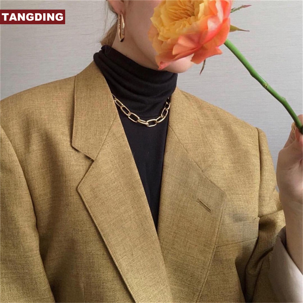 【COD Tangding】Ins Kalung Choker Clavicle Pendek Dengan Gesper Untuk Wanita