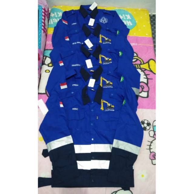 Baju kerja safety werpak murah bordir alat berat Excavator murah bordir sesuai permintaan/termurah