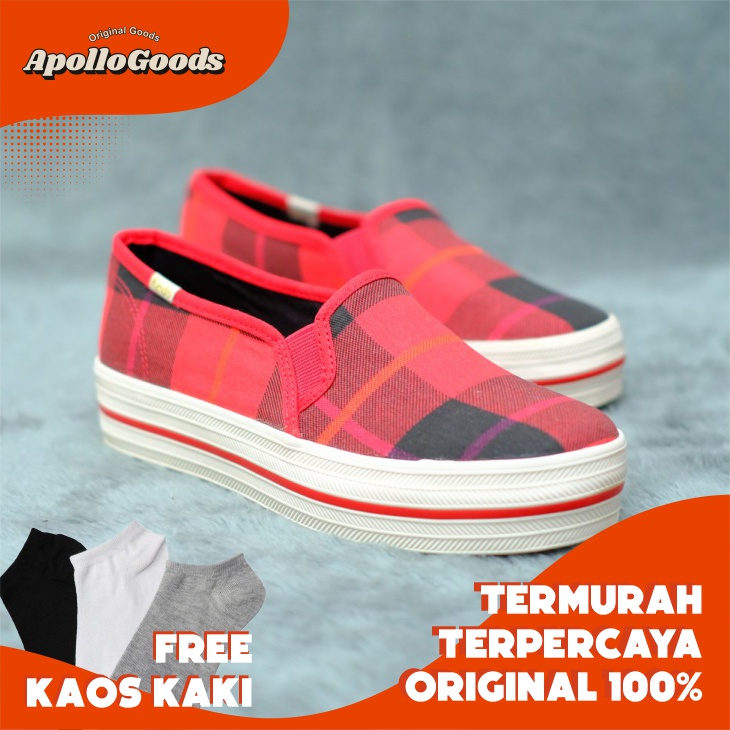 SALE  SEPATU KEDS TRIPLE DECKER RED ORIGINAL | SEPATU WANITA MURAH | SEPATU WANITA CASUAL | SNEAKERS