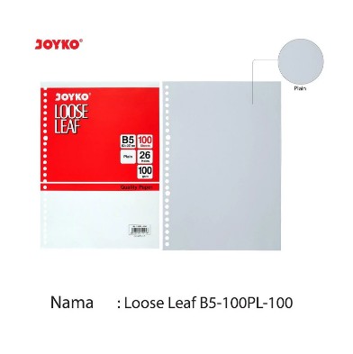 

Joyko Kertas Binder Loose Leaf Polos B5 100 Lembar 100 Gsm Plain