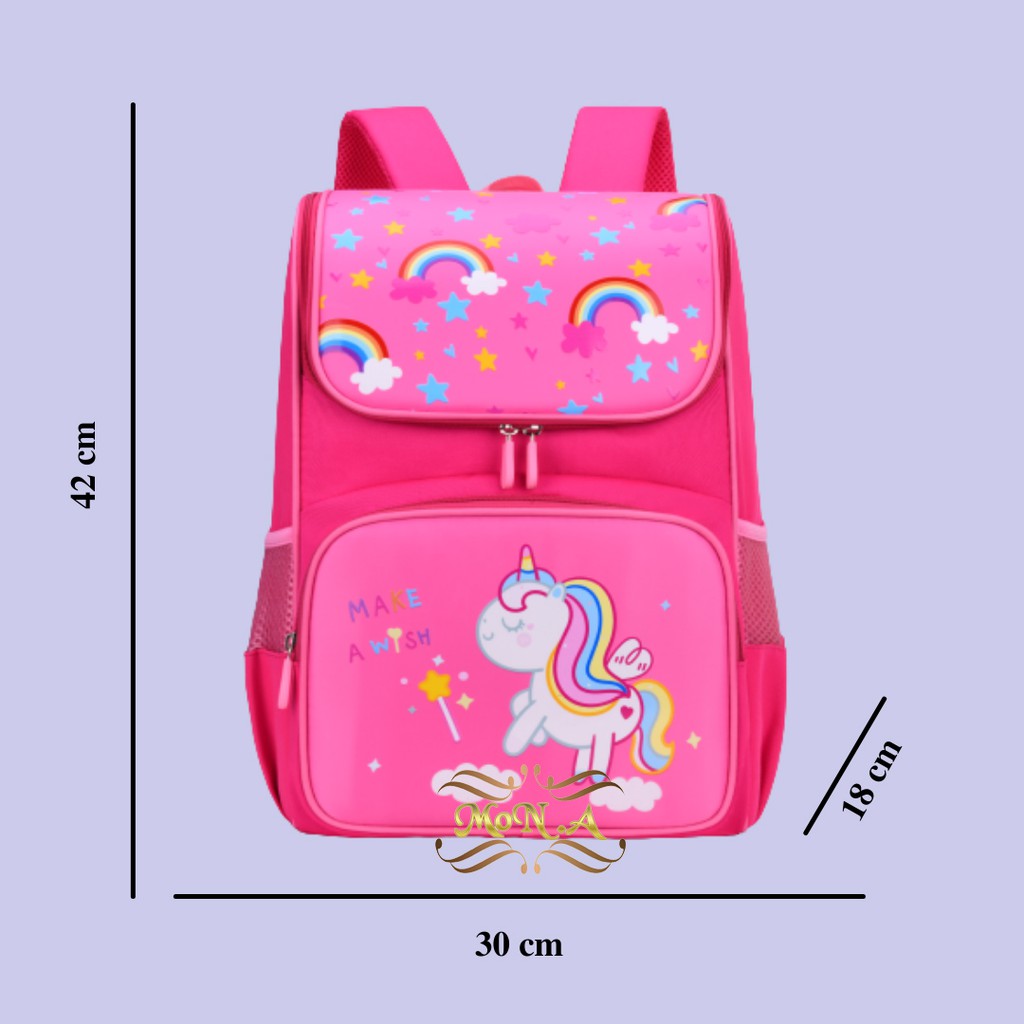 [MONA] PROMO Tas Ransel Anak Cewek TK/SD Motif Lucu Backpack Kualitas Import Premium -M0175