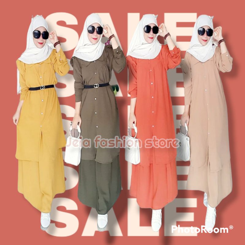 SET ROK CRINKLE PREMIUM || SETELAN ROK POLOS