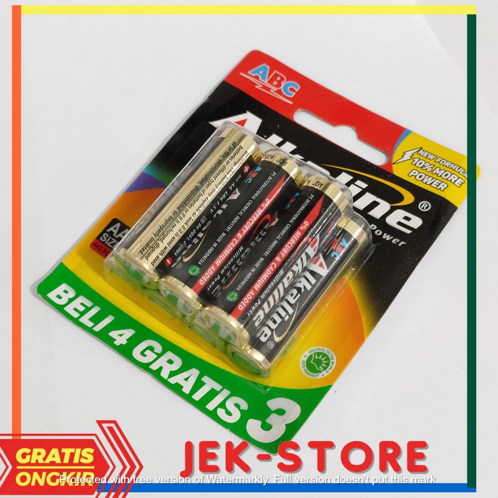 BATU BATTERY BATREI ORIGINAL ABC ALKALINE AA A2 ISI 7 PCS ABC A2