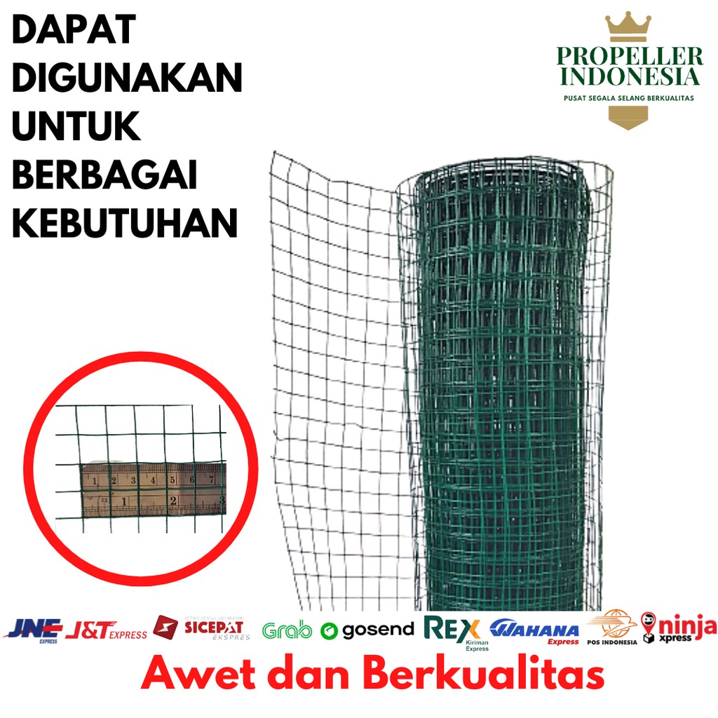 Kawat Loket PVC Hijau Kawat Ayakan Ram PVC Hijau 1/2 Inch Kawat Kandang Ayam Burung Kawat Taman