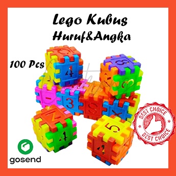 Puzzle Bongkar Pasang Kubus Huruf dan Angka 100 Pcs Mainan Edukasi Kreativitas Anak