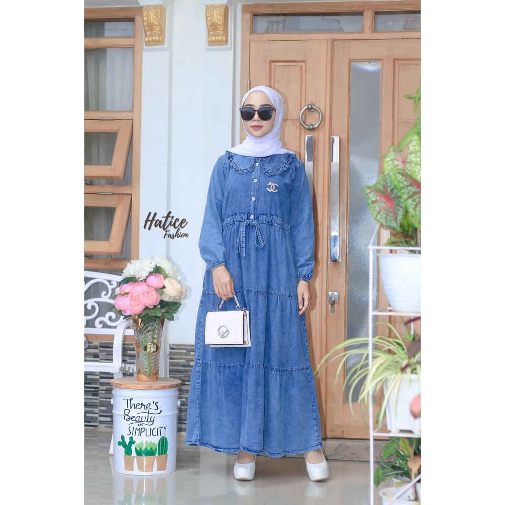 JEANS  levis DRESS MAXI DAN MIDI BY HALIS FASHION DENIM SOLID lepis