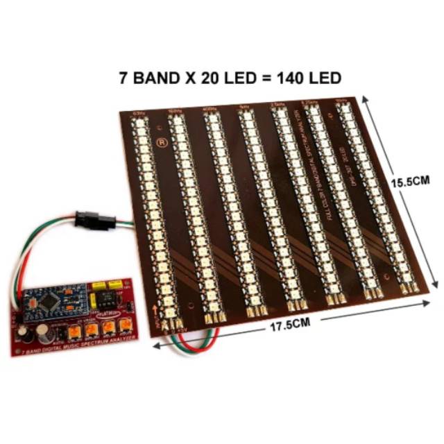 DIGITAL SPECTRUM ANALYZER 7 BAND 140 LED