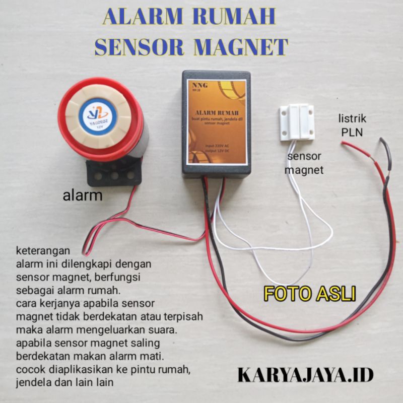 Alarm sensor magnet cocok buat pintu rumah dll