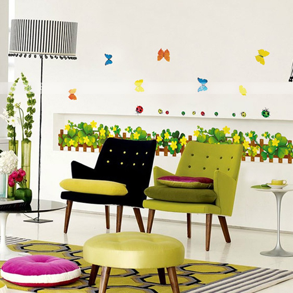 RELIZA WALL STICKER RUMPUT HIJAU BUNGA GREEN GRASS FLOWER AY926 STIKER DINDING