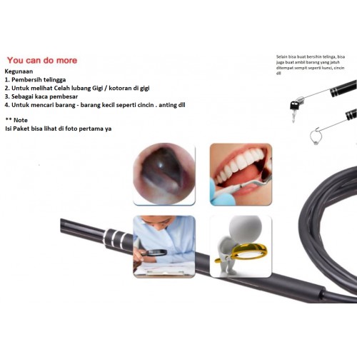 i95 Ear Cleaning Tool Kit - Endoscope Visual Earpick With Mini Camera Jernih 6 LED USB Type