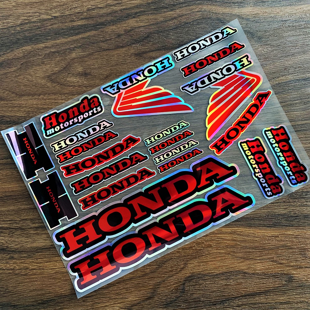 [On Sale] Honda HRC Reflective Motorcross Motorcycle Stickers Laser Motorcycle Decoration sticker Decals For Honda VFR 400 800 CB 600 1000 250 50 CRB