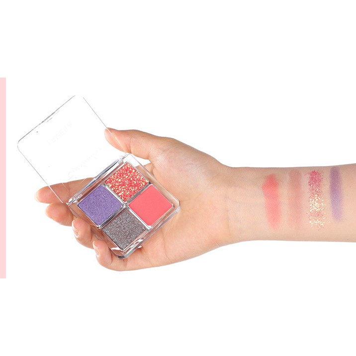 LAMEILA Eyeshadow Palet 4 Warna Matte Pearlescent Anti Air Tahan Lama Untuk Makeup