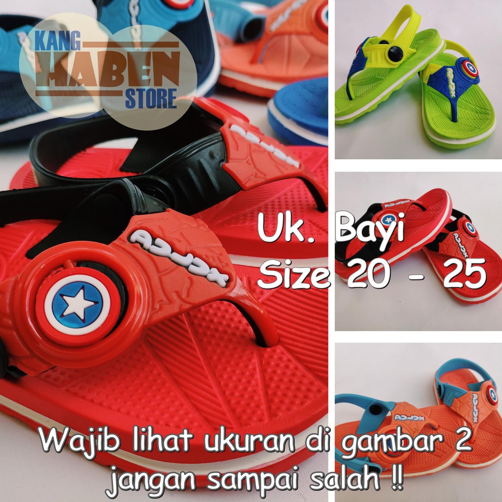 293E Sandal Jepit Bayi Anak Bintang Captain America - Fashion Balita Laki Laki Sendal Karakter Dulux