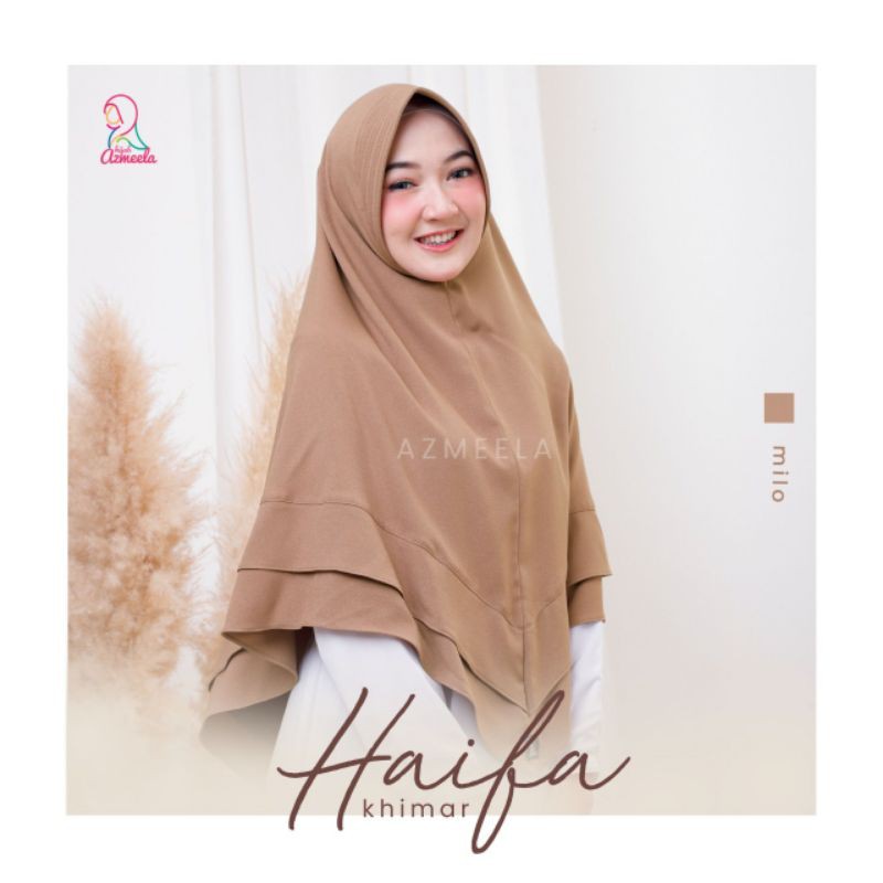 Haifa Khimar by Azmeela hijab instant simple syar'i Zara crepe pad-Milo
