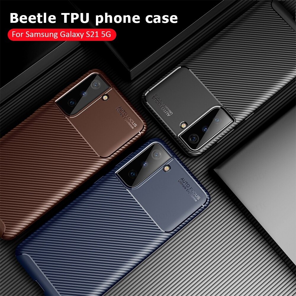 Case Samsung Galaxy S21 Softcase Samsung S21 Shockproof Fiber Carbon Case Original