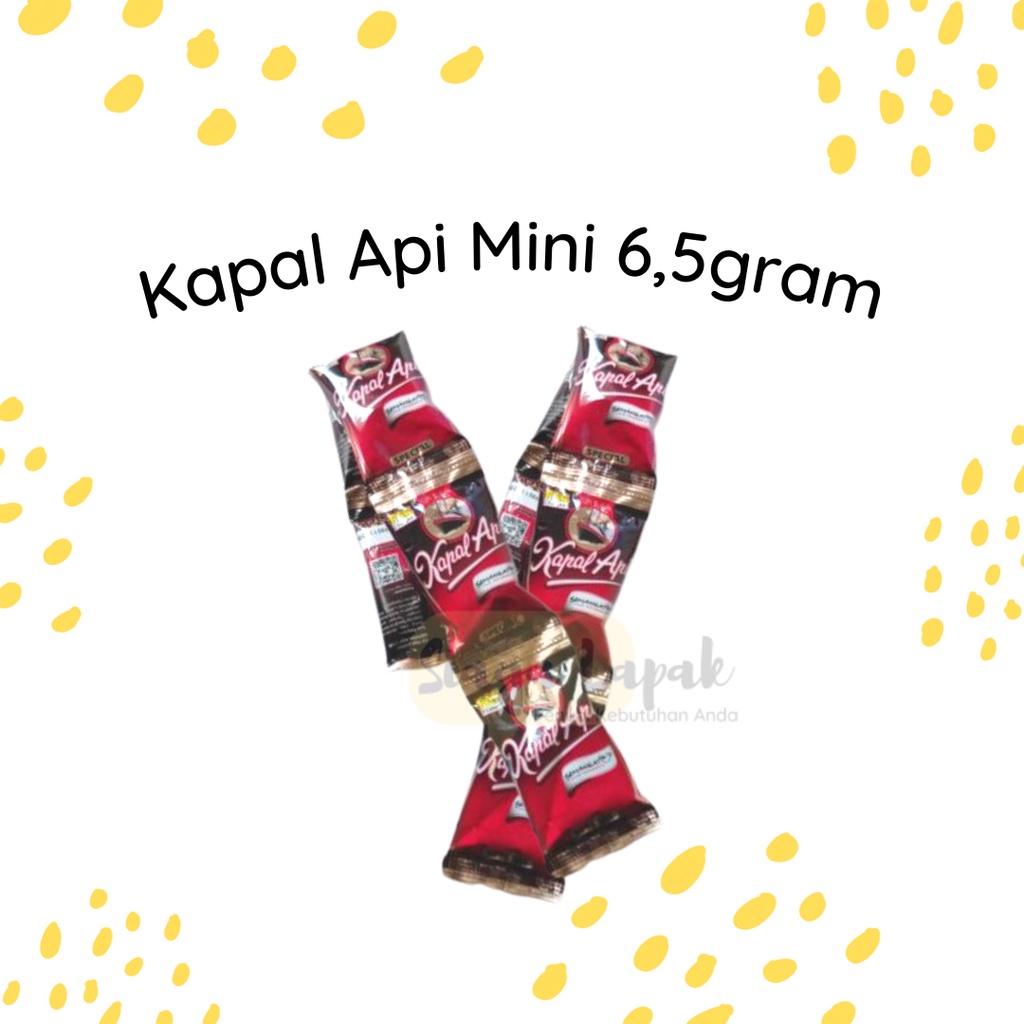 Kopi Bubuk Kapal Api Mini 6,5 gram tanpa gula 1 rtg isi 10 pcs