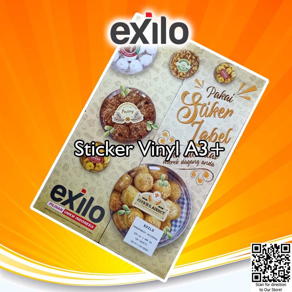 Stiker Vinyl A3+ Matte /Gloss/Transparant Exilo for LASER PRINTER