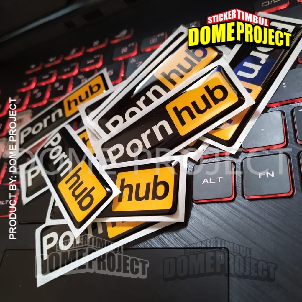 PORNHUB EMBLEM STIKER RESIN LENTUR STIKER MOTOR WATERPROOF STICKER AKSESORIS SEPEDA MOTOR