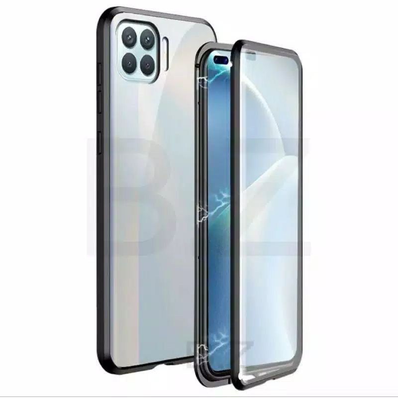 Hard Case Oppo Reno 4F Reno4 F Original Magnetic Double Sided Glass Cover Front Back Casing SarungHp