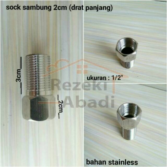 Sock Sambungan / Drat Panjang / Sambungan Pipa / Fitting