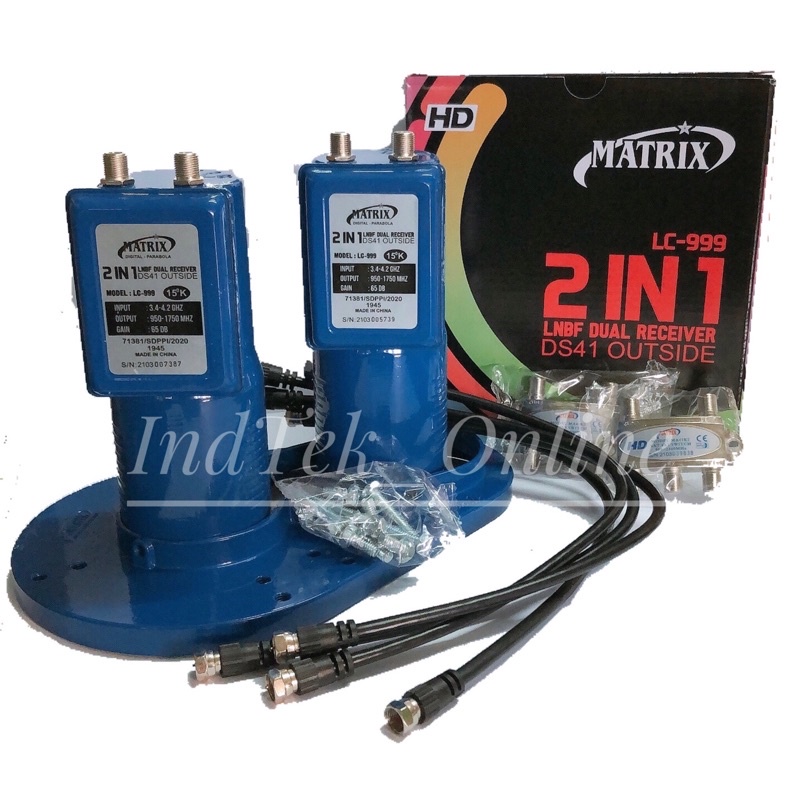 LNB Matrix Parabola 2 in 1 C Band (V/H) (2 Satelit 2 Receiver)