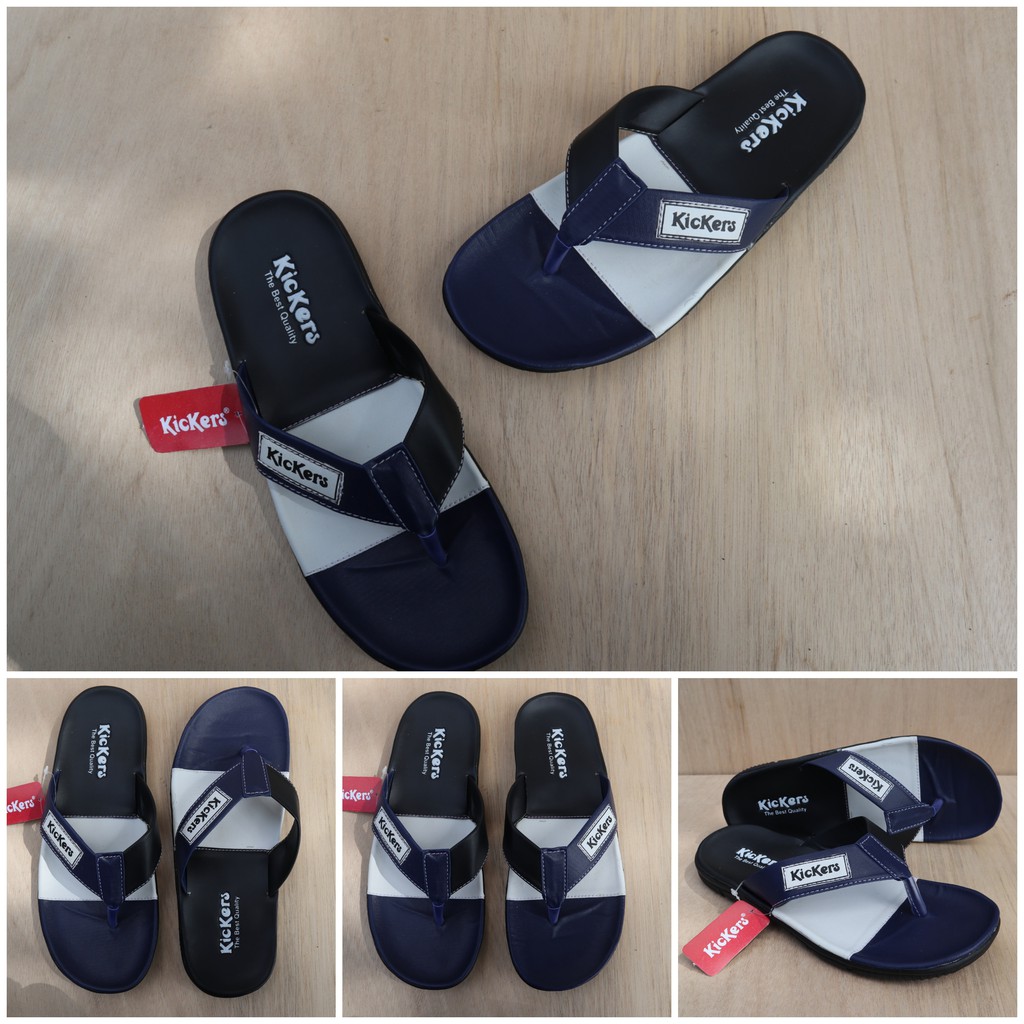 Three Colours Sandal Kickers Pria Casual Santai Hangout sandal slide japit jepit cowok kece01