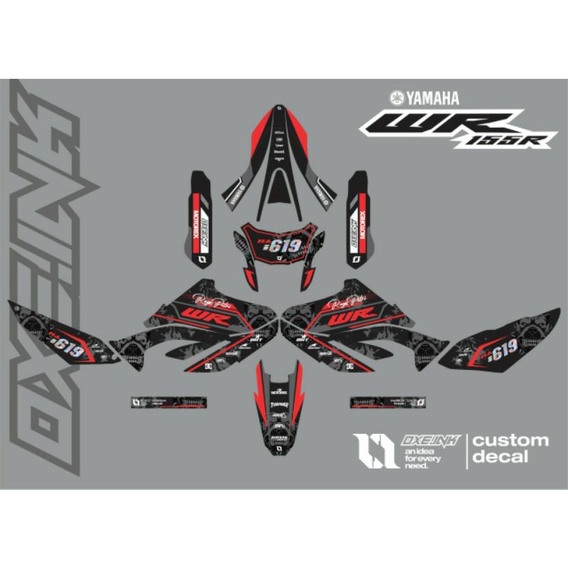 Decal Yamaha WR 155 cc hitam