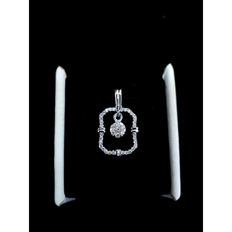 liontin emas putih berlian eropa asli baru