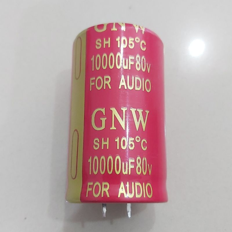 (2 BIJI) Kapasitor Elco GNW 10000 uF 80 Volt Audio