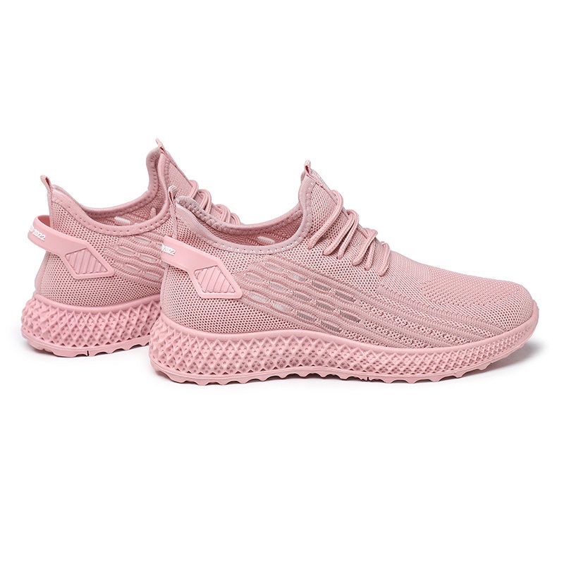 [GROSIR][COD] SEVEN_DAY SEPATU RAJUT WANITA OLAHRAGA IMPORT CASUAL KANVAS SHOES PINK QX-01