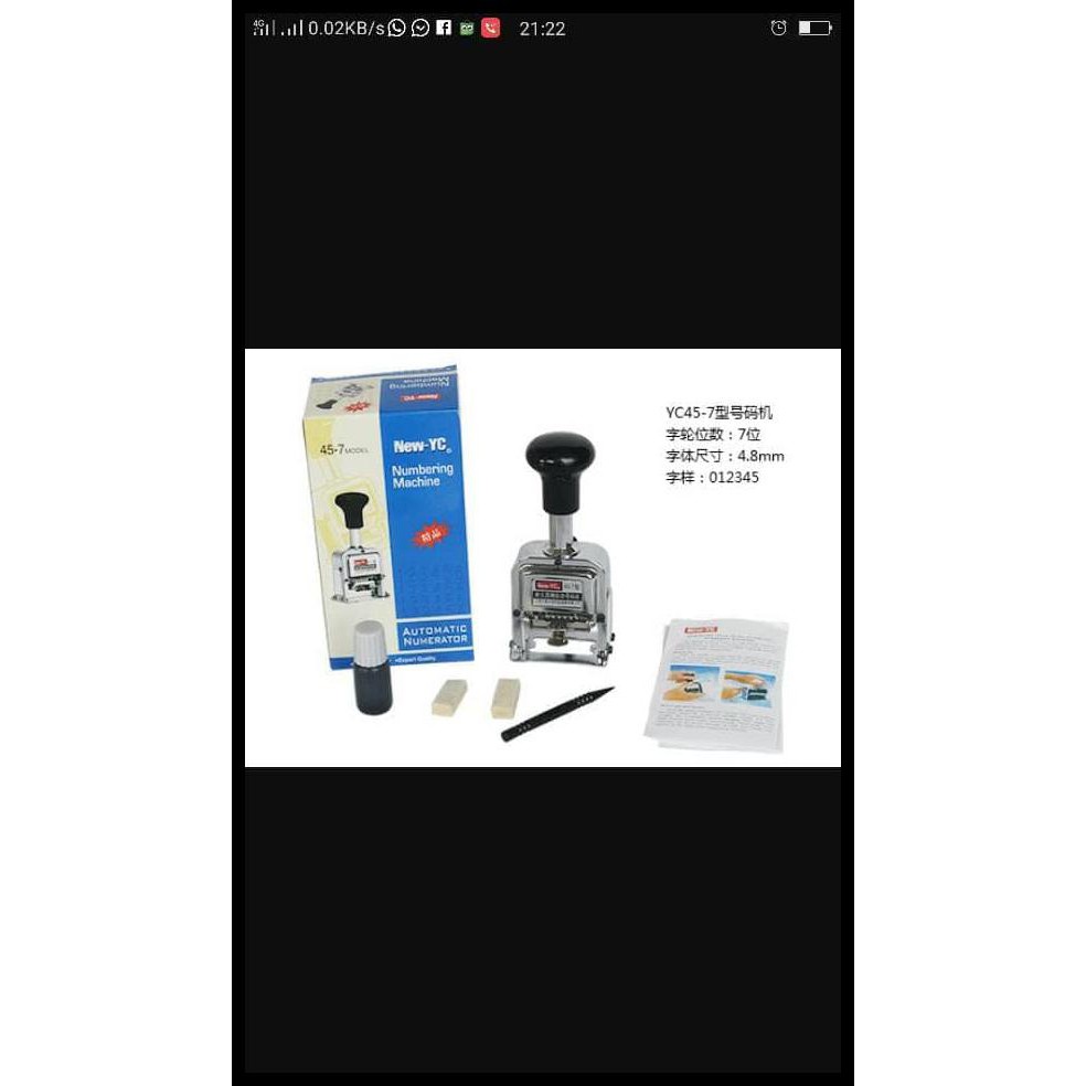

Produk Unggulan Numerator New Yc 7 Digit/ Stempel Nomor Otomatis / Automatic Numbering