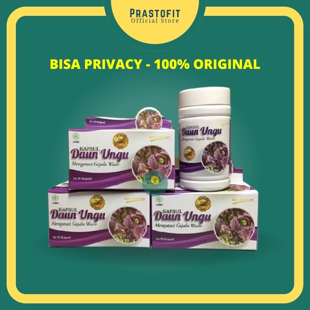 Kapsul Herbal Daun Ungu ORIGINAL BPOM Obat Ambeien Wasir Ambeyen Ampuh Benjolan Asli Ash Shihhah