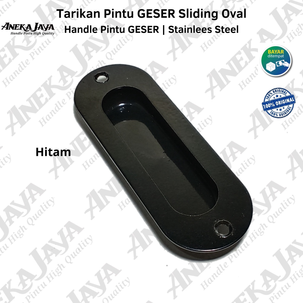 Tarikan Pintu Geser Sliding Dorong Oval Stainlees Hitam, Putih , Coklat | Pegangan Pintu Geser