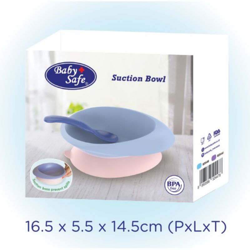 Baby Safe Suction Bowl with Spoon B354 mangkok sendok makan mpasi antislip