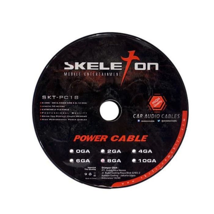 Kabel Power 8 AWG Audio Mobil Power Cable SKT-PC18RD