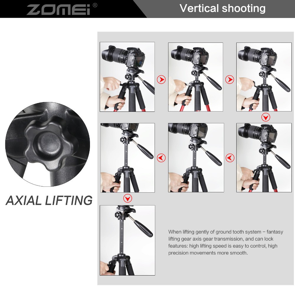 Tripod Zomei Q111 Professional DSLR Pan Head Video Camera Free Bag