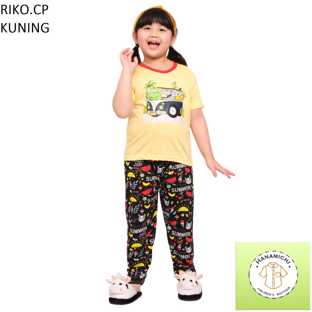 Hanamichi RIKO.CP Baju Tidur Anak Lengan Pendek Bergambar